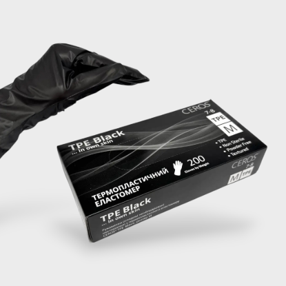  Зображення Рукавички Ceros TPE Black M (Термопластичний еластомер) 