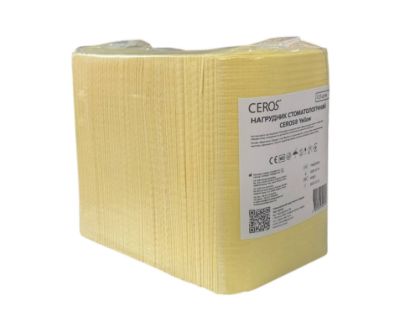  Зображення Нагрудник стоматологічний CEROS 33*45 Жовтий (125шт) 
