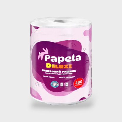  Зображення Папірний рушник Papela Deluxe 1рул 2 кулі-480 відривів 