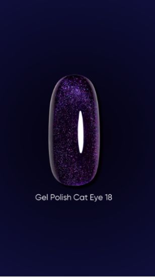  Зображення Dark Gel polish Cat Eye 18, 6ml 