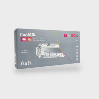  Зображення Рукавички нітрилові MediOk ASH, М 3.8g(сірі) 