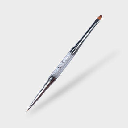  Зображення Пензель для манікюру 2в1 №4 7 мм лайнер-овал 