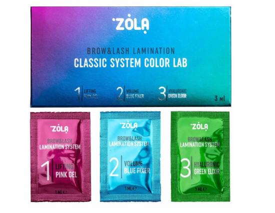  Зображення Zola Color Lab Набір для ламінування в саші Step 1,2,3 (3*1ml) 