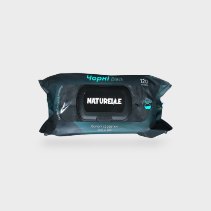  Зображення Серветка волога 120шт Naturelle BLACK (з клапаном) 